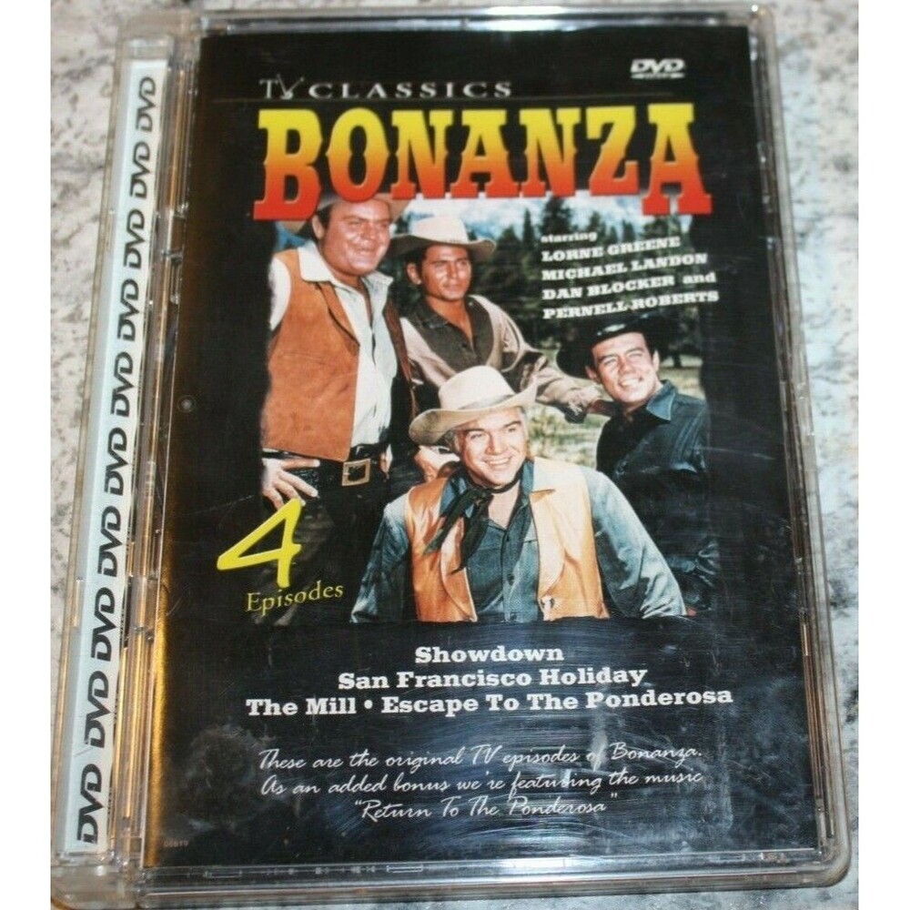 Bonanza, TV Classics (DVD, 2002) 4 Episodes Disc Excellent Condition
